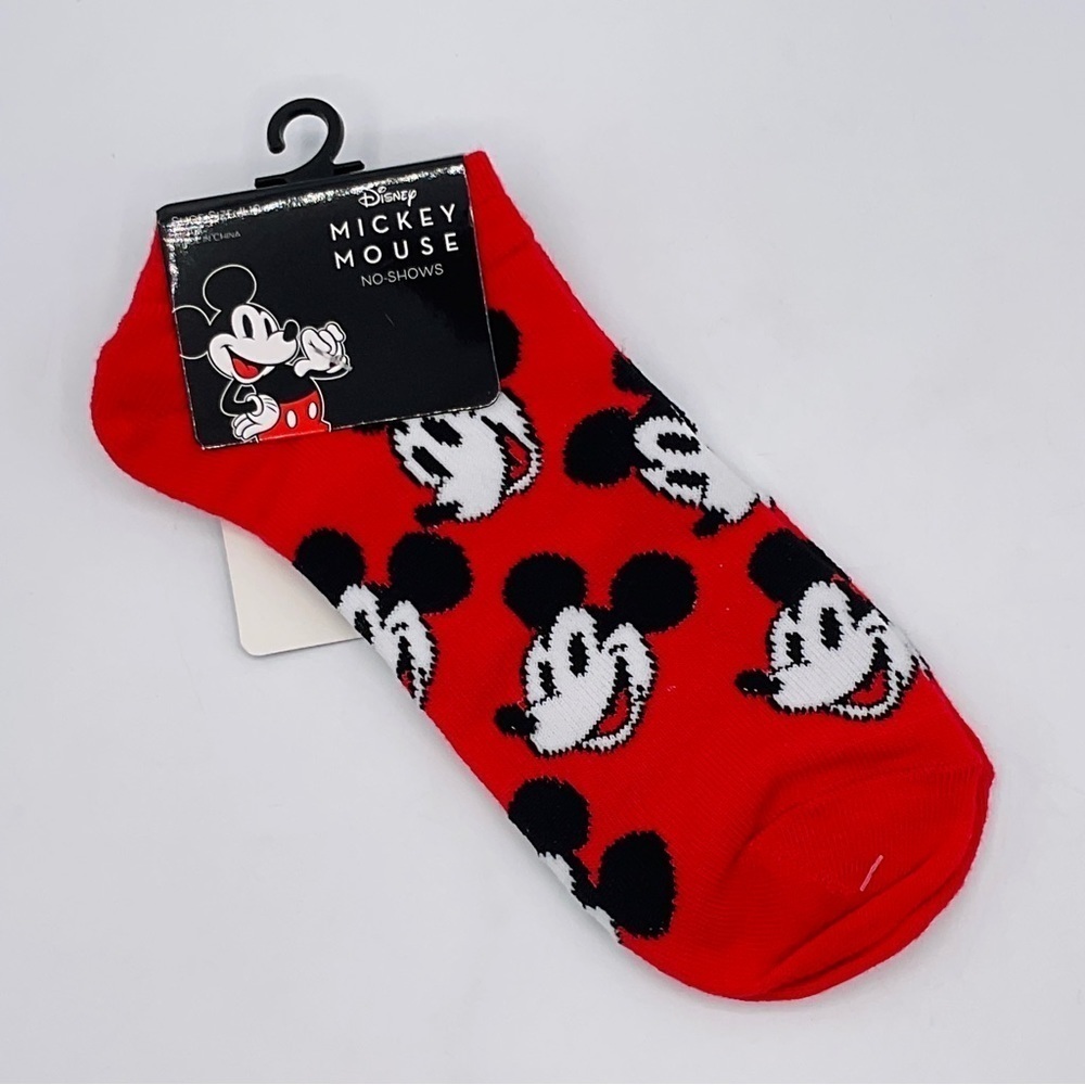 Disney Socks Mickey Mouse Women's Size 4-10 No Show Short Red Black White Teen